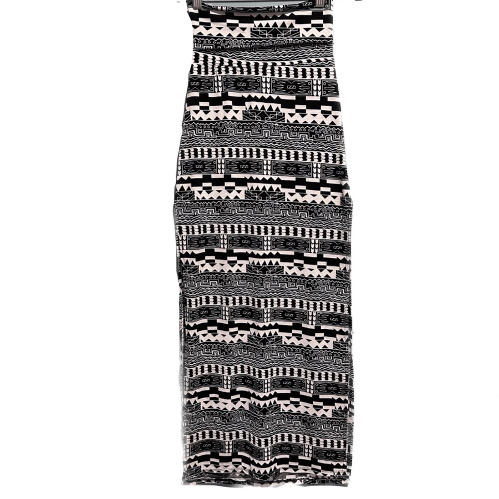 SololaFe Side Slit Aztec Printed Skirt